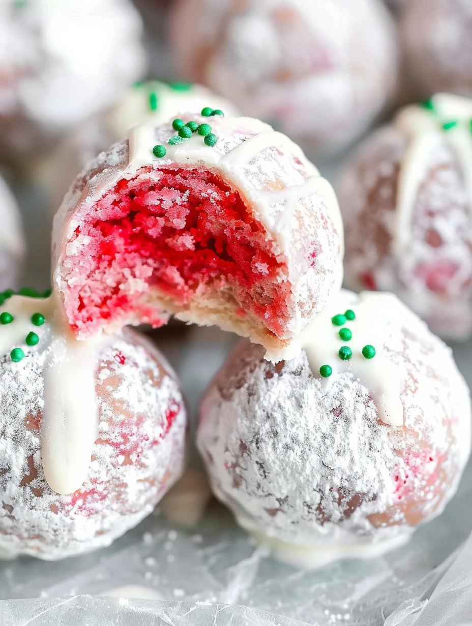 Peppermint Snowball Cookies