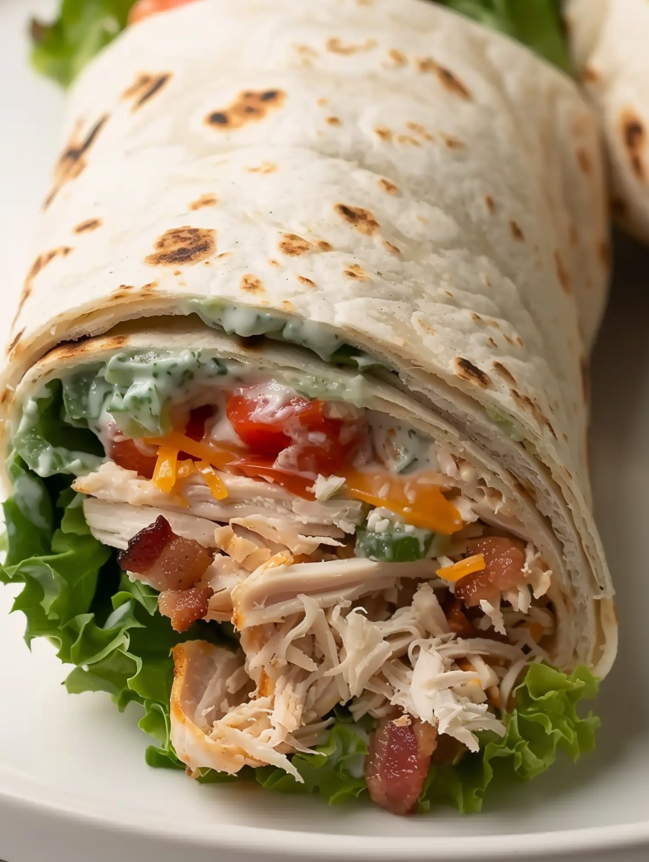 Ingredients laid out for chicken bacon ranch wraps