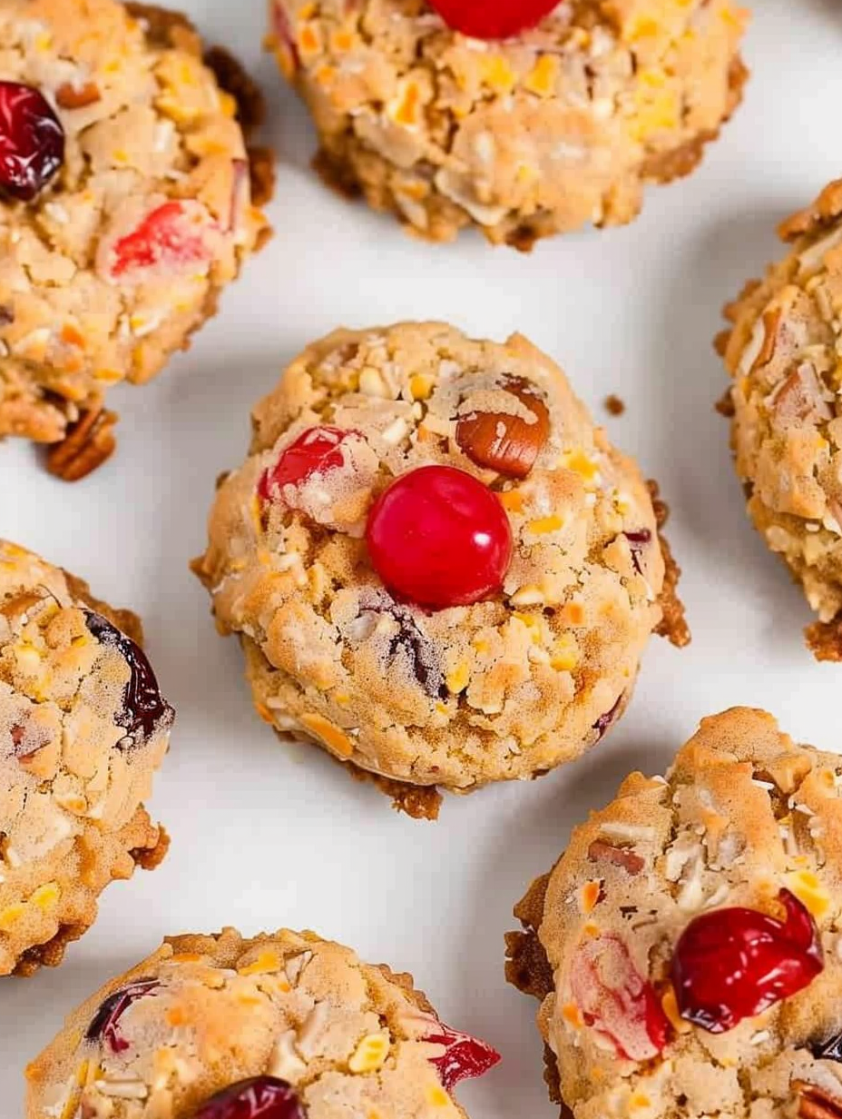 Cherry Wink Cookies on cooling rack