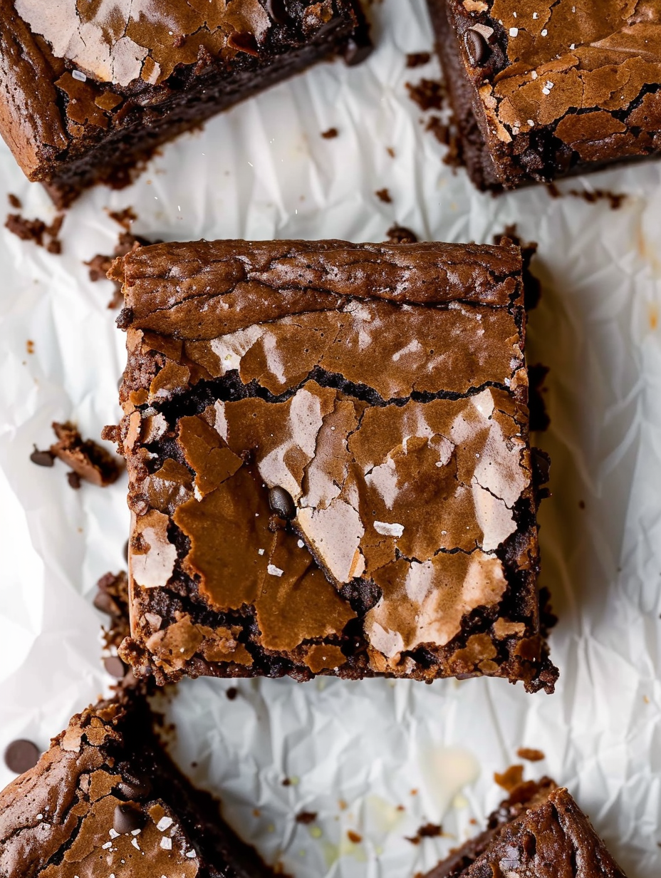 Close-up of a fudgy brownie slice showing moist interior