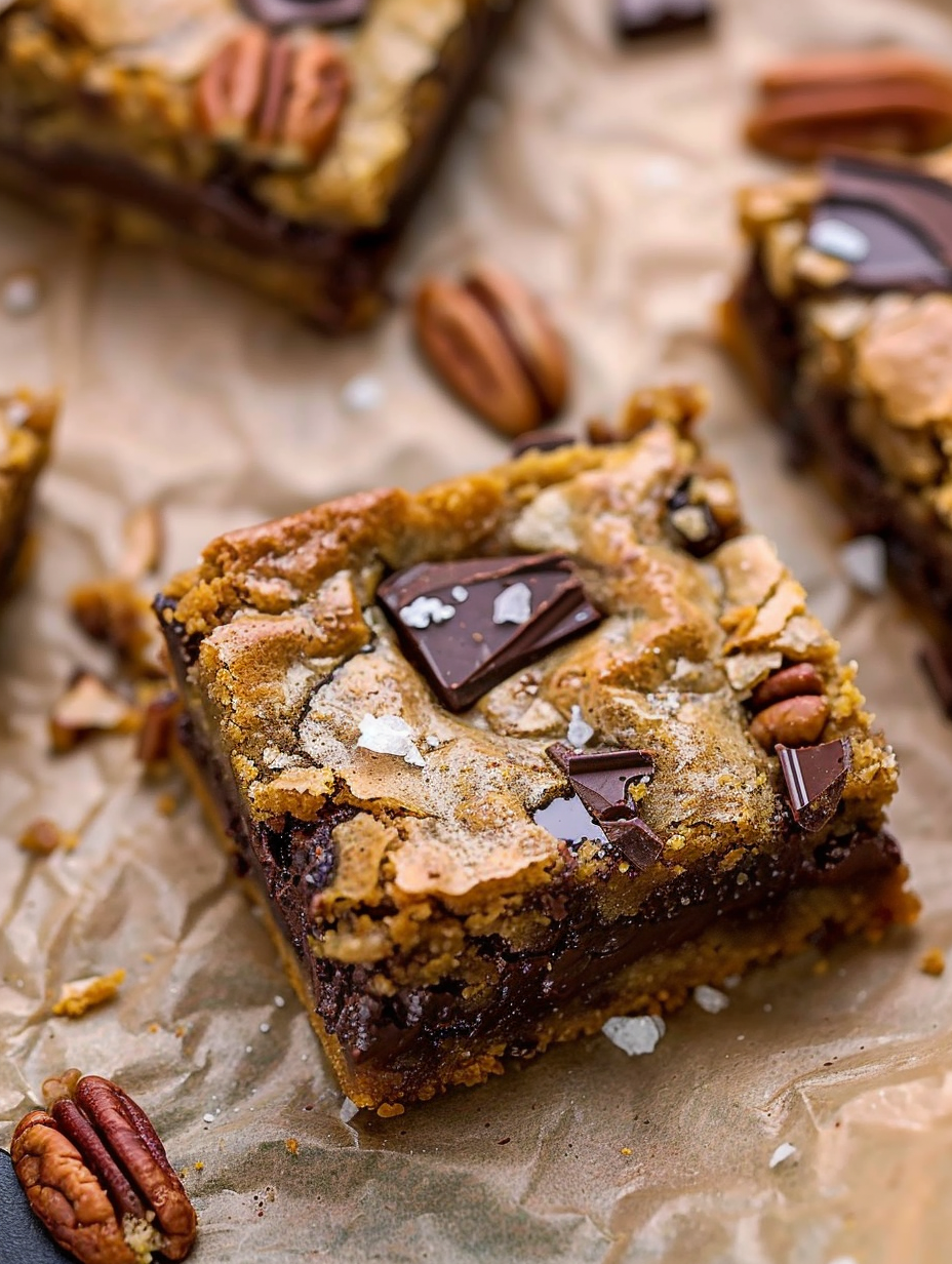 Brown butter blondies cooling in pan