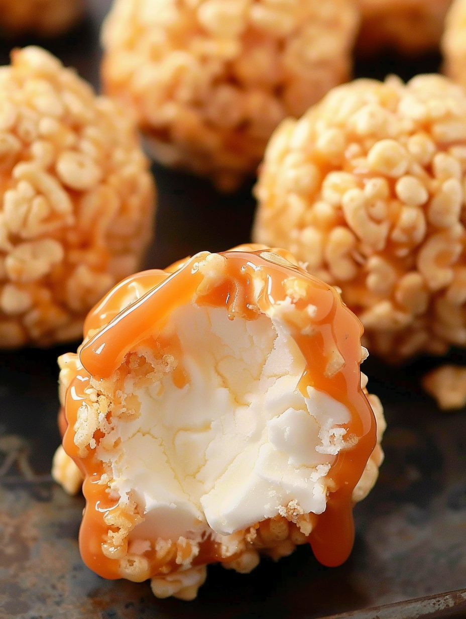 Caramel Marshmallow Rice Krispie Balls