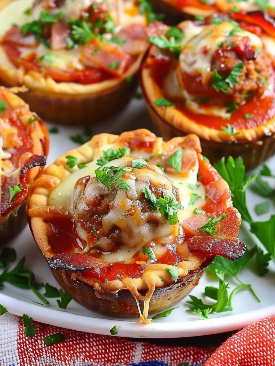 Meat Lovers Mini Deep Dish Pizzas
