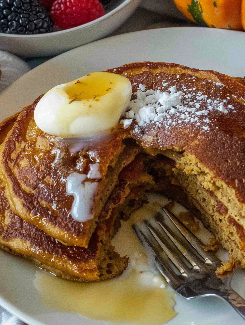 Fluffy Pumpkin Spice Pancakes
