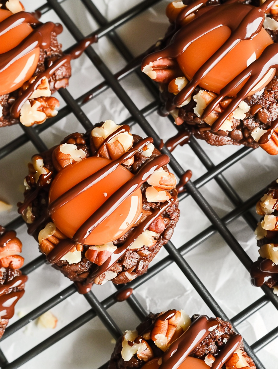 Close-up of pecan-coated cookie