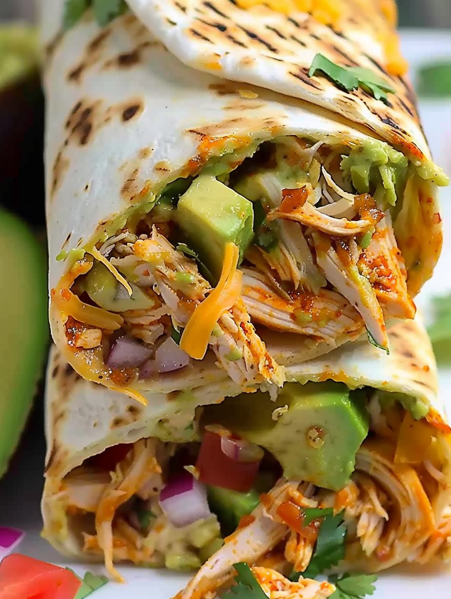 Cheesy Chicken Avocado Wrap – Best Lunch & Dinner Idea