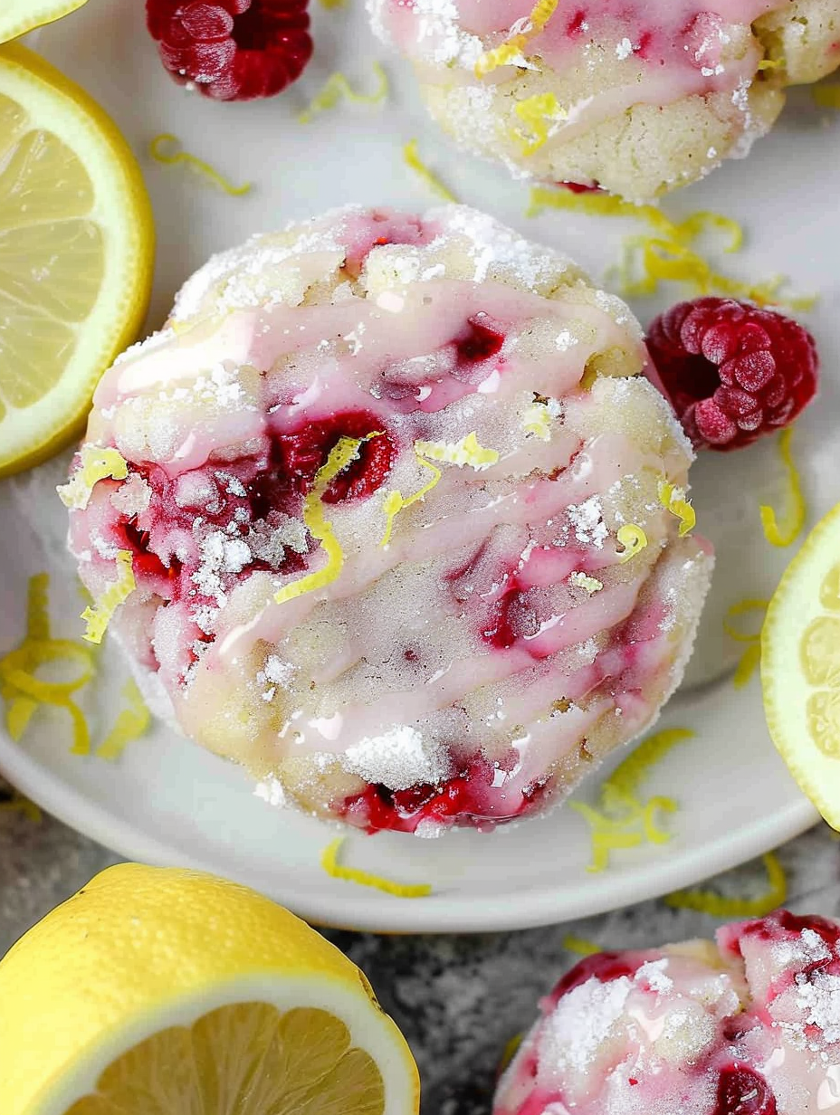 Lemon Raspberry Cookies on cooling rack