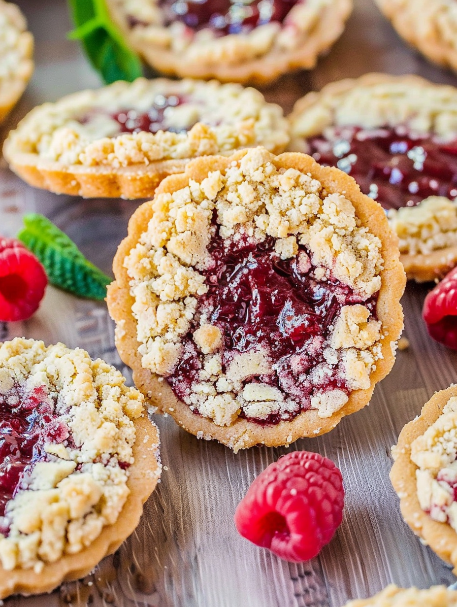 Raspberry crumble cookie in jumbo muffin pan