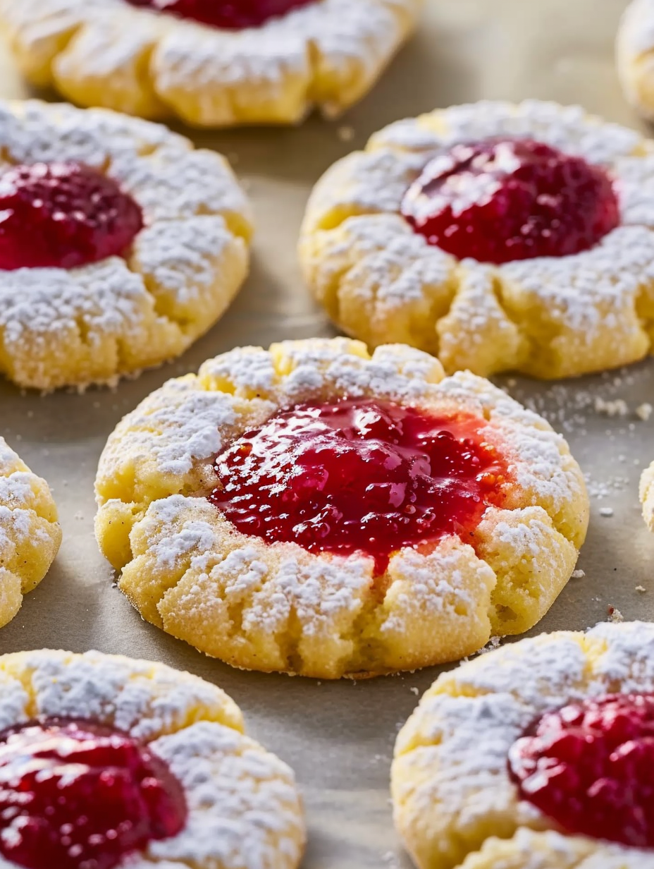 Raspberry Curd Lemon Cookies (Gluten Free)