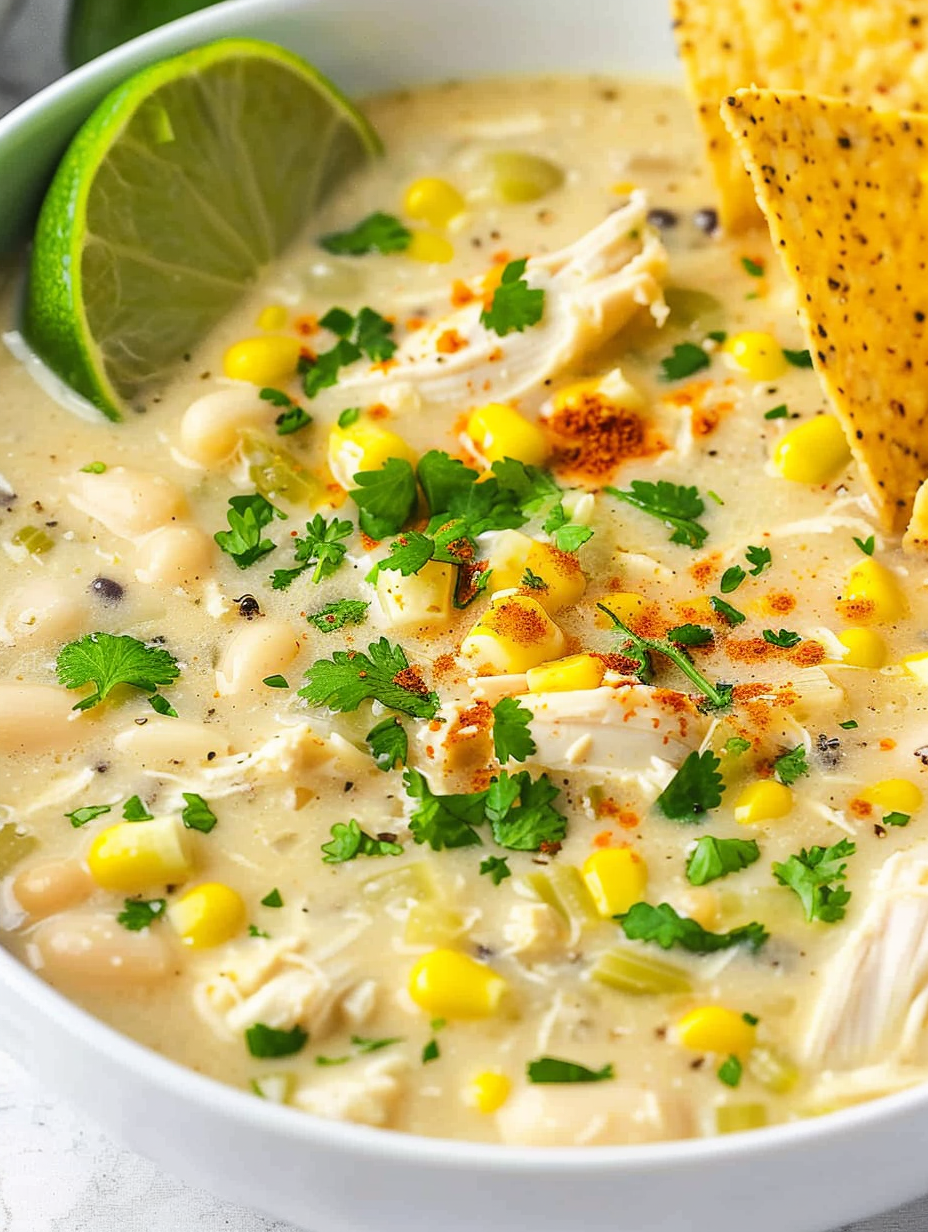 Instant Pot with ingredients for white chicken chili