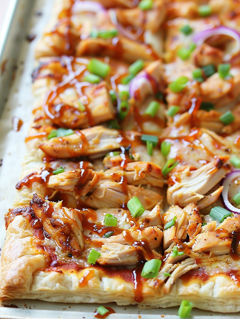 Puff Pastry BBQ Chicken Pizza