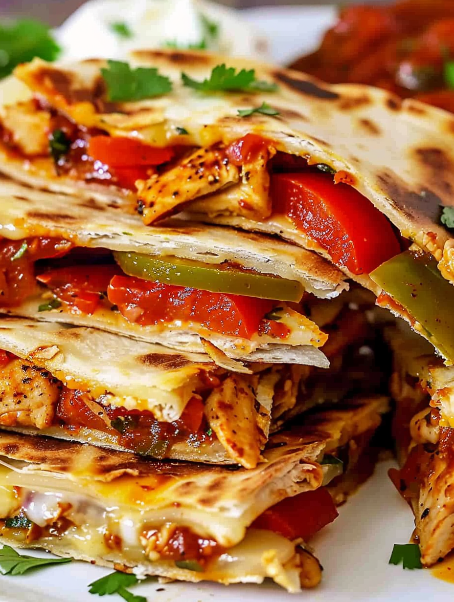 Sizzling chicken fajita filling in skillet