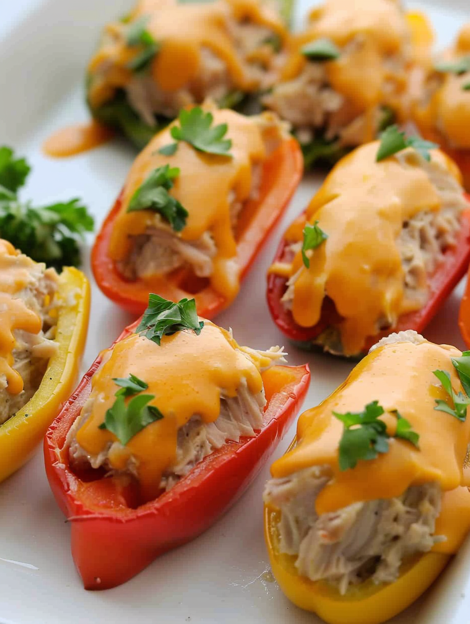 Finished tuna melt poppers plated