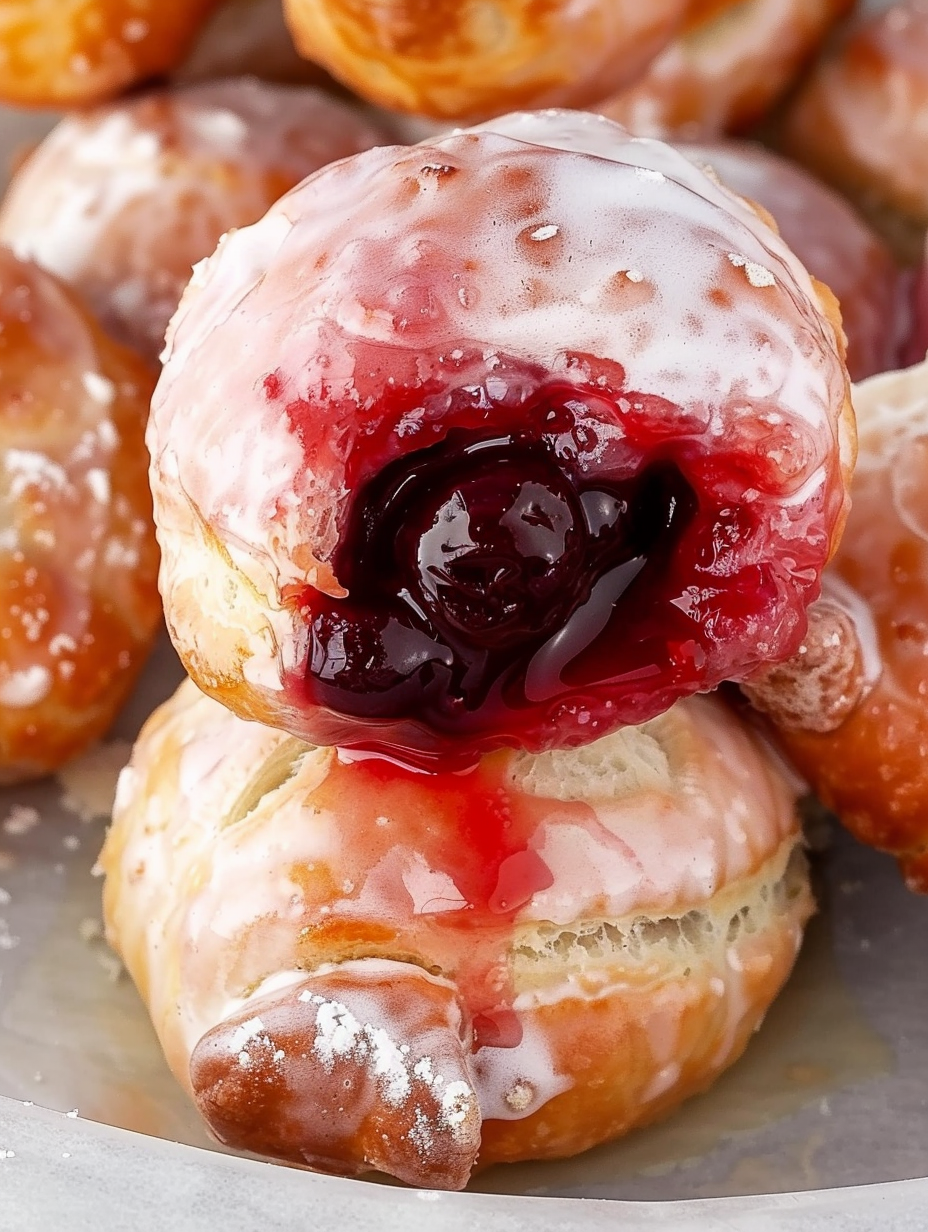 Cherry pie bombs frying in oil