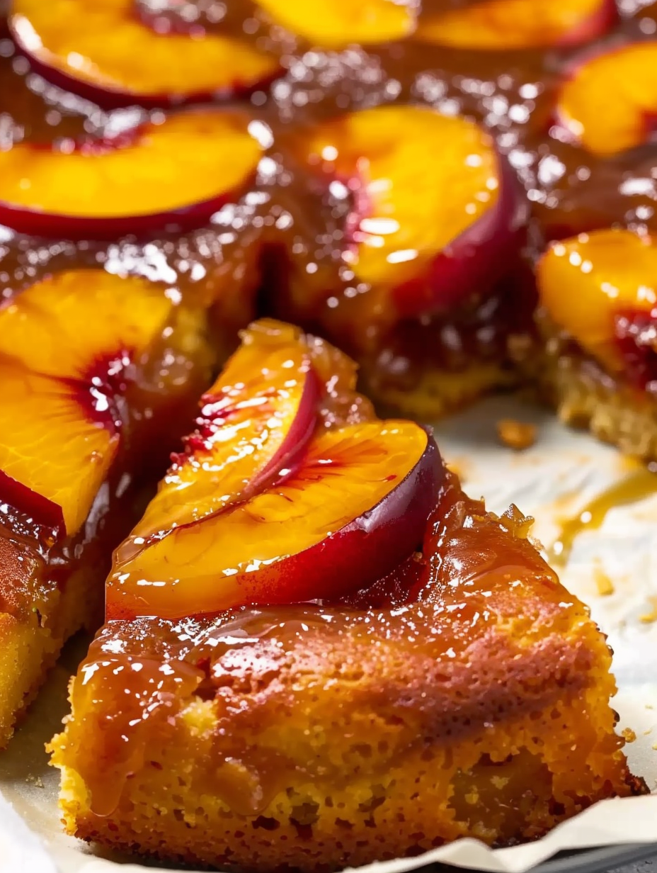Tasty Bourbon Peach Upside Down Cake