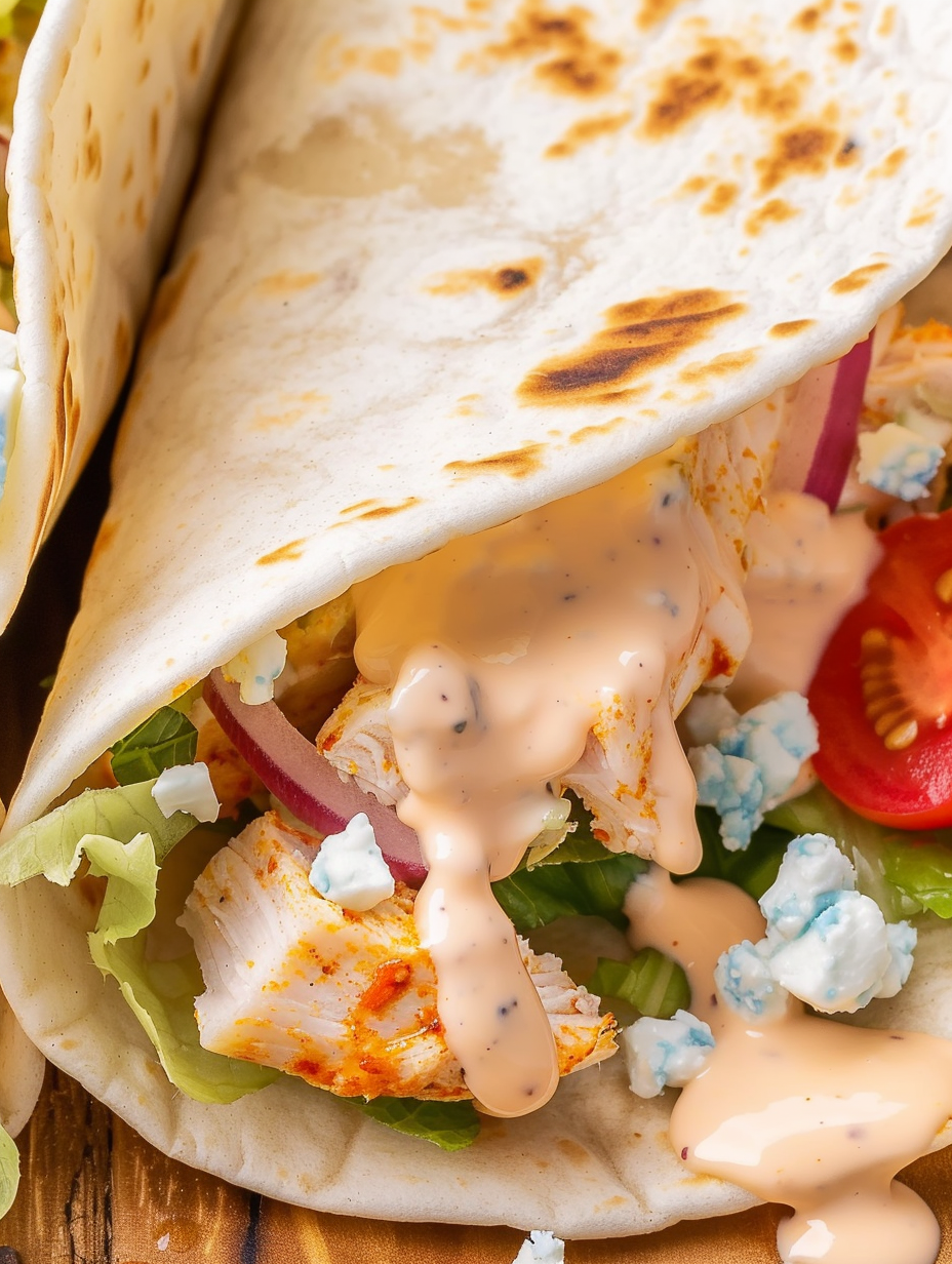 Buffalo chicken mixture in a bowl