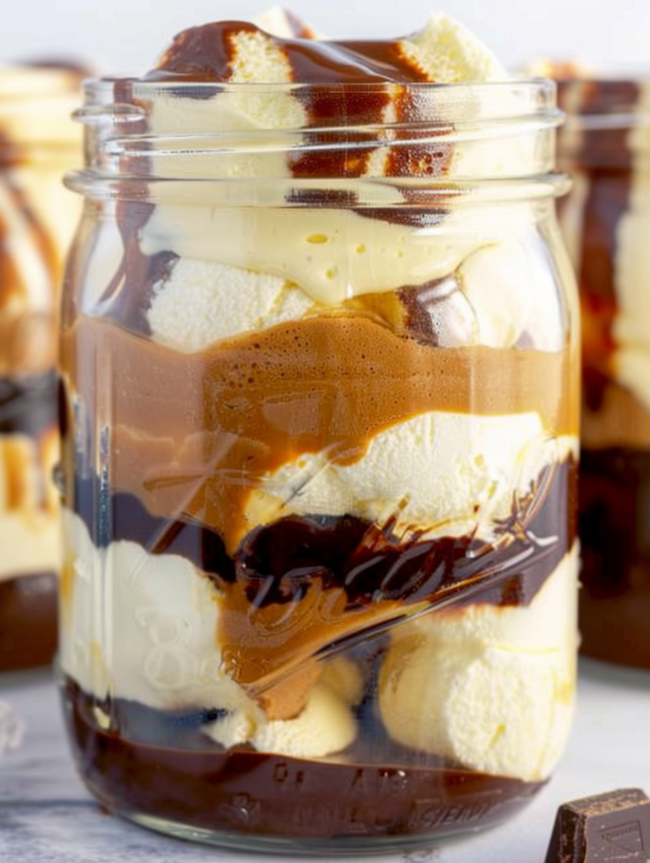 Mason Jar Boston Cream Pie Parfait