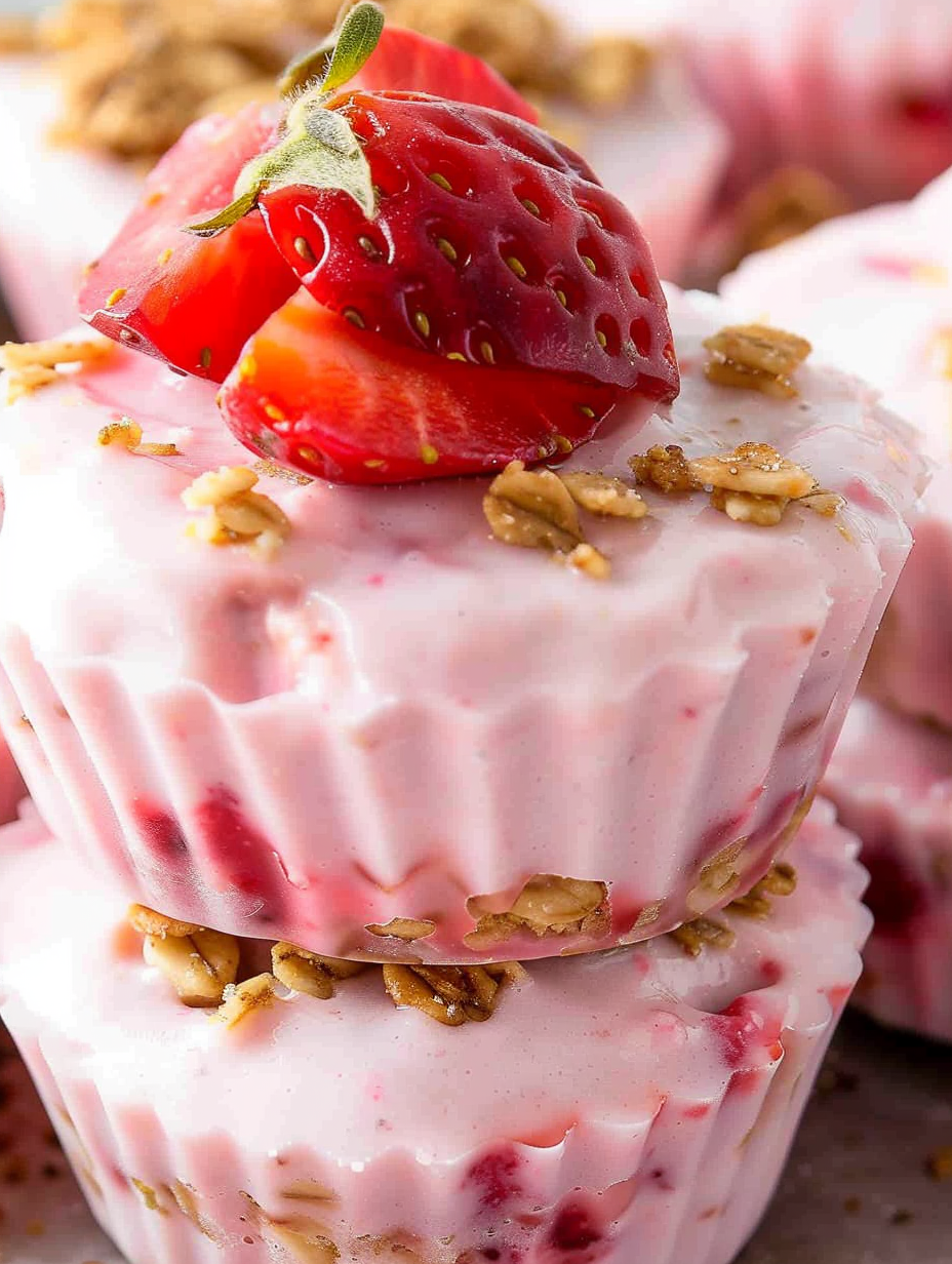 3 Ingredient Strawberry Yogurt Bites