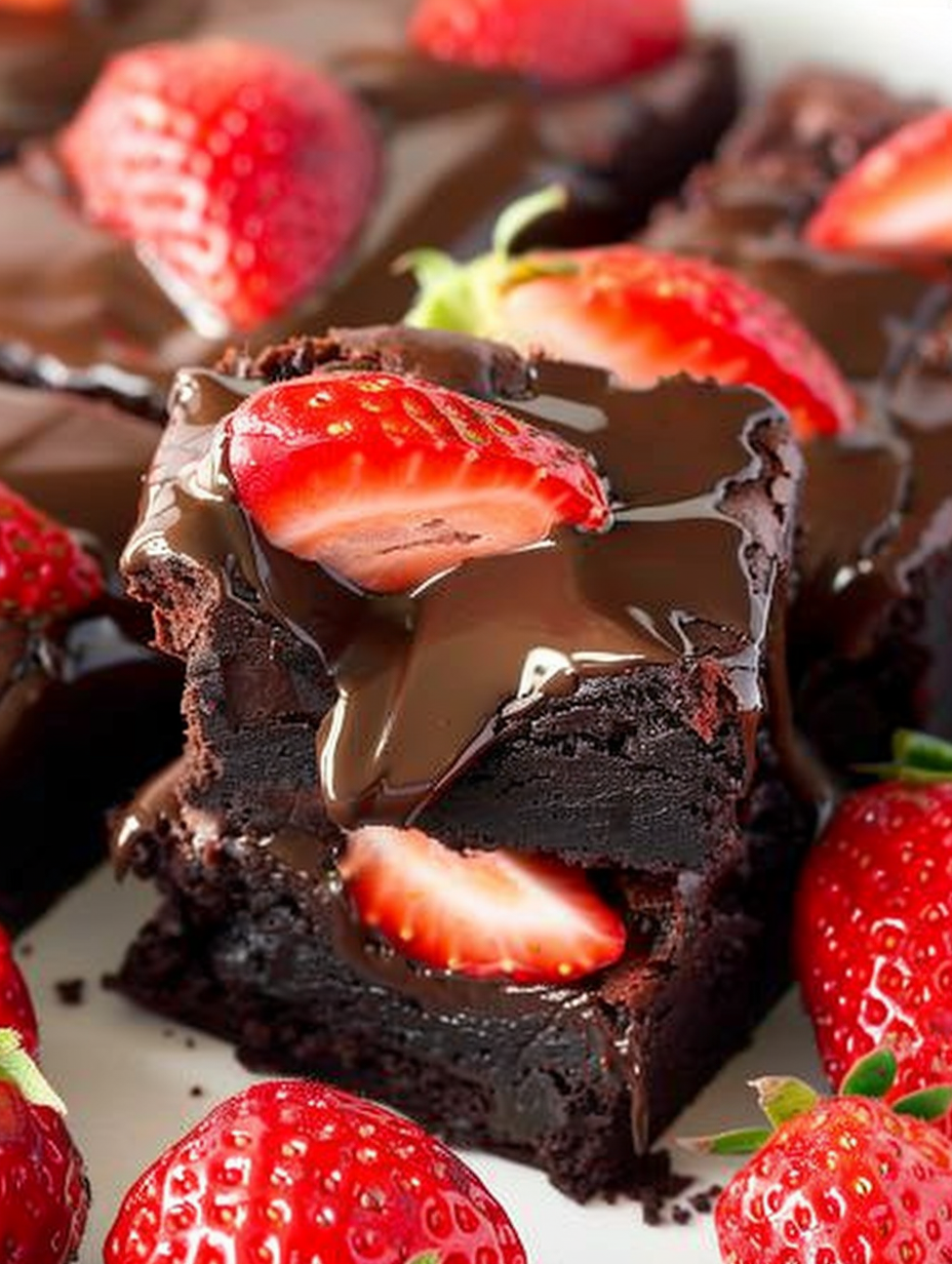 Chocolate Covered Strawberry Brownies