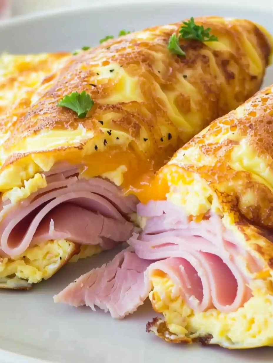 Sliced roll up coins with garnish