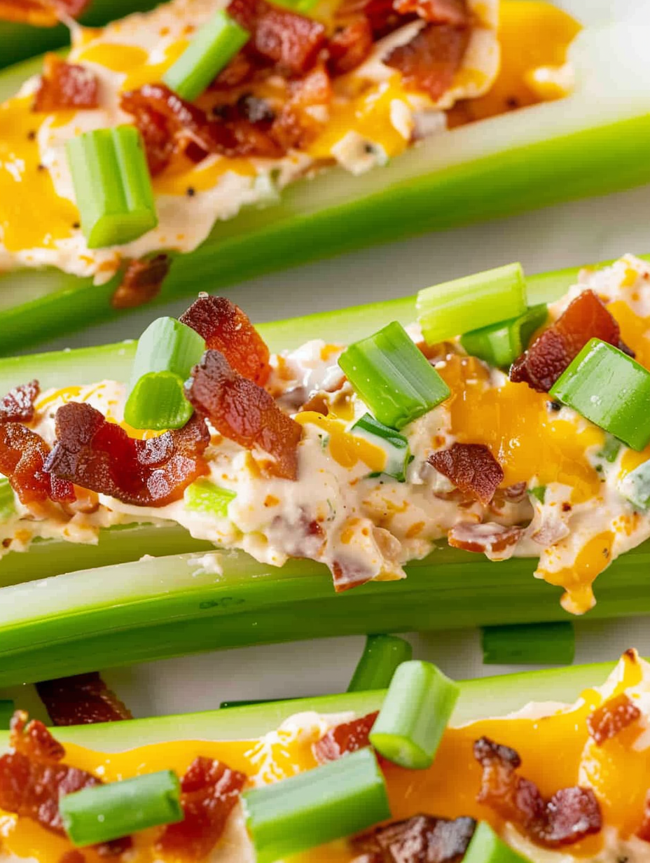Cheddar Bacon Celery Sticks
