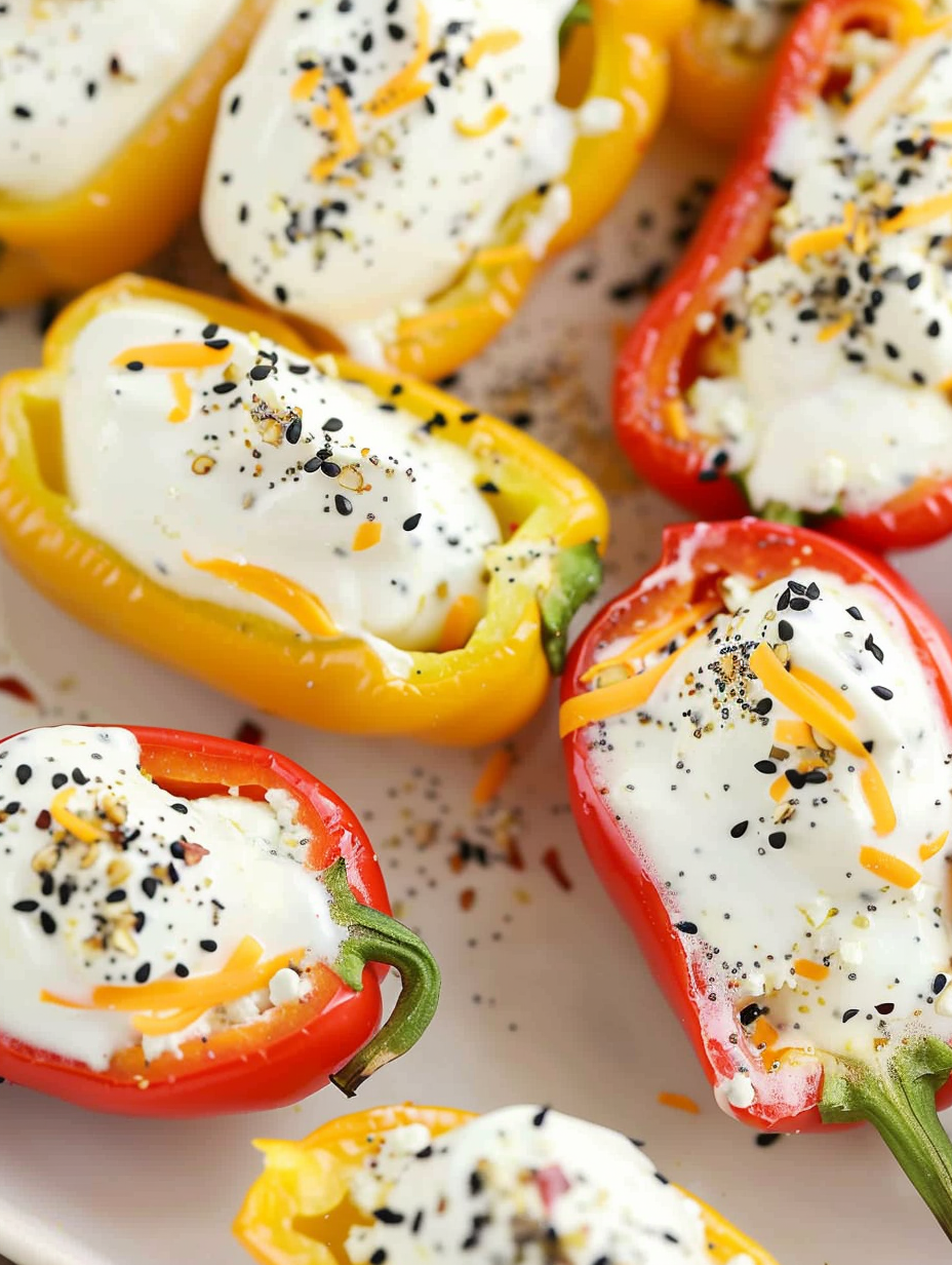 Everything Bagel Cream Cheese Stuffed Peppers