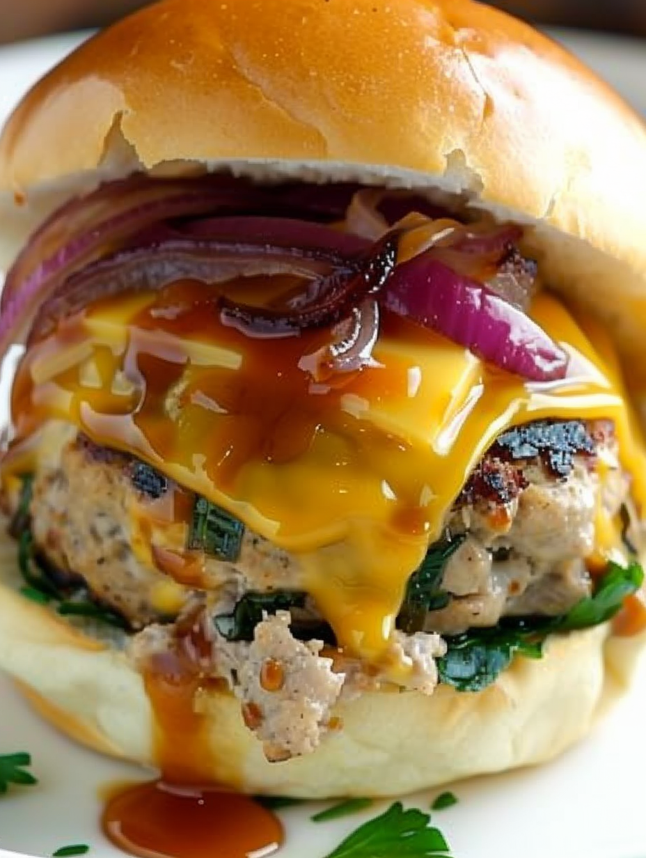 Caramelized onions beside cheese stacks for stuffing