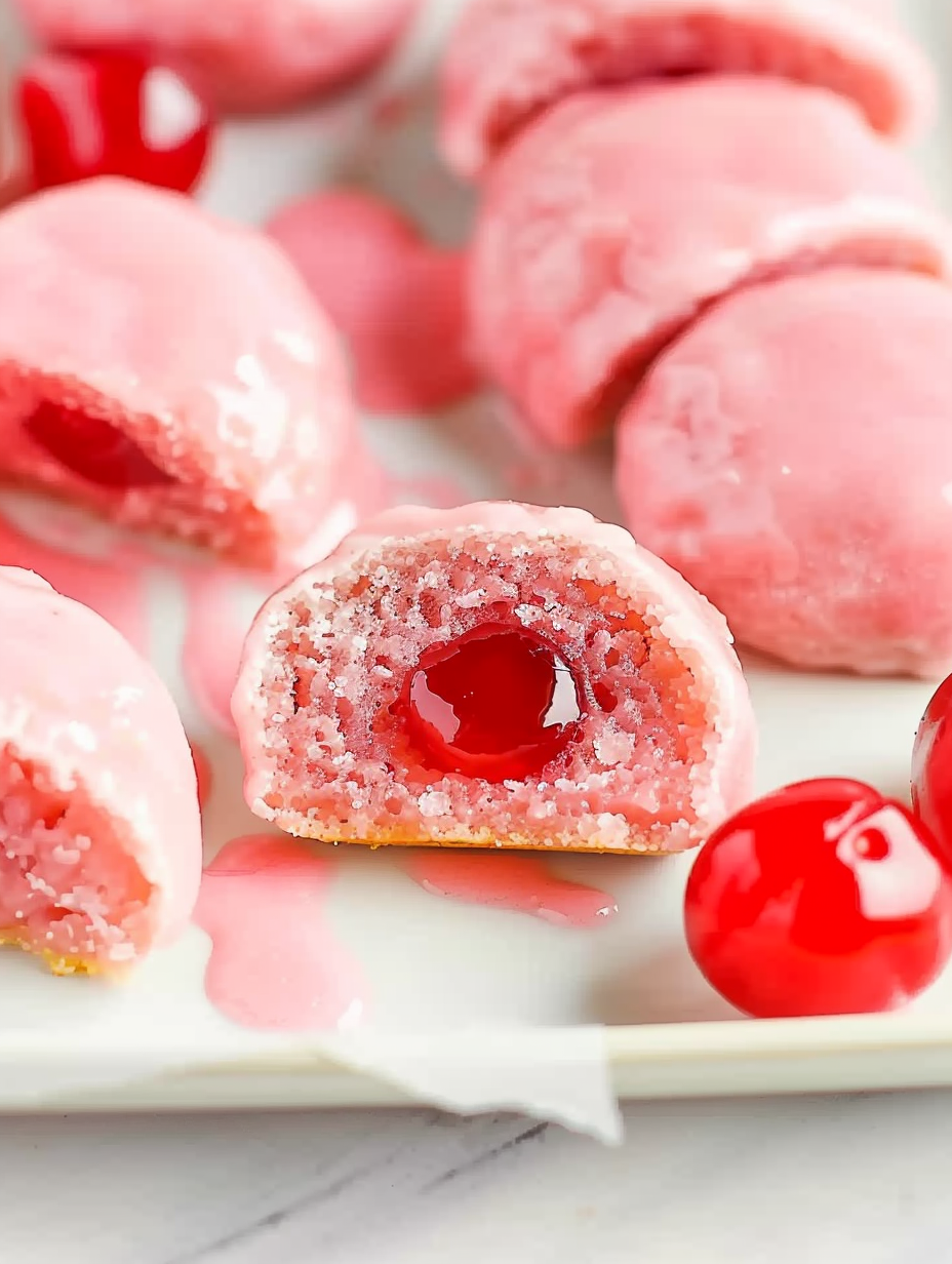 Glazed Cherry Bonbon Cookies