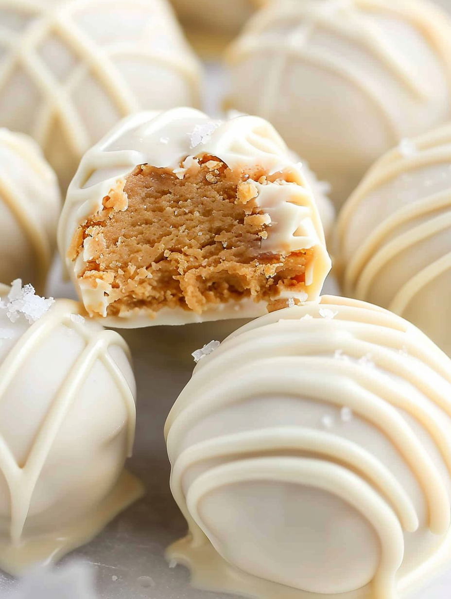 Salted White Chocolate Peanut Butter Balls