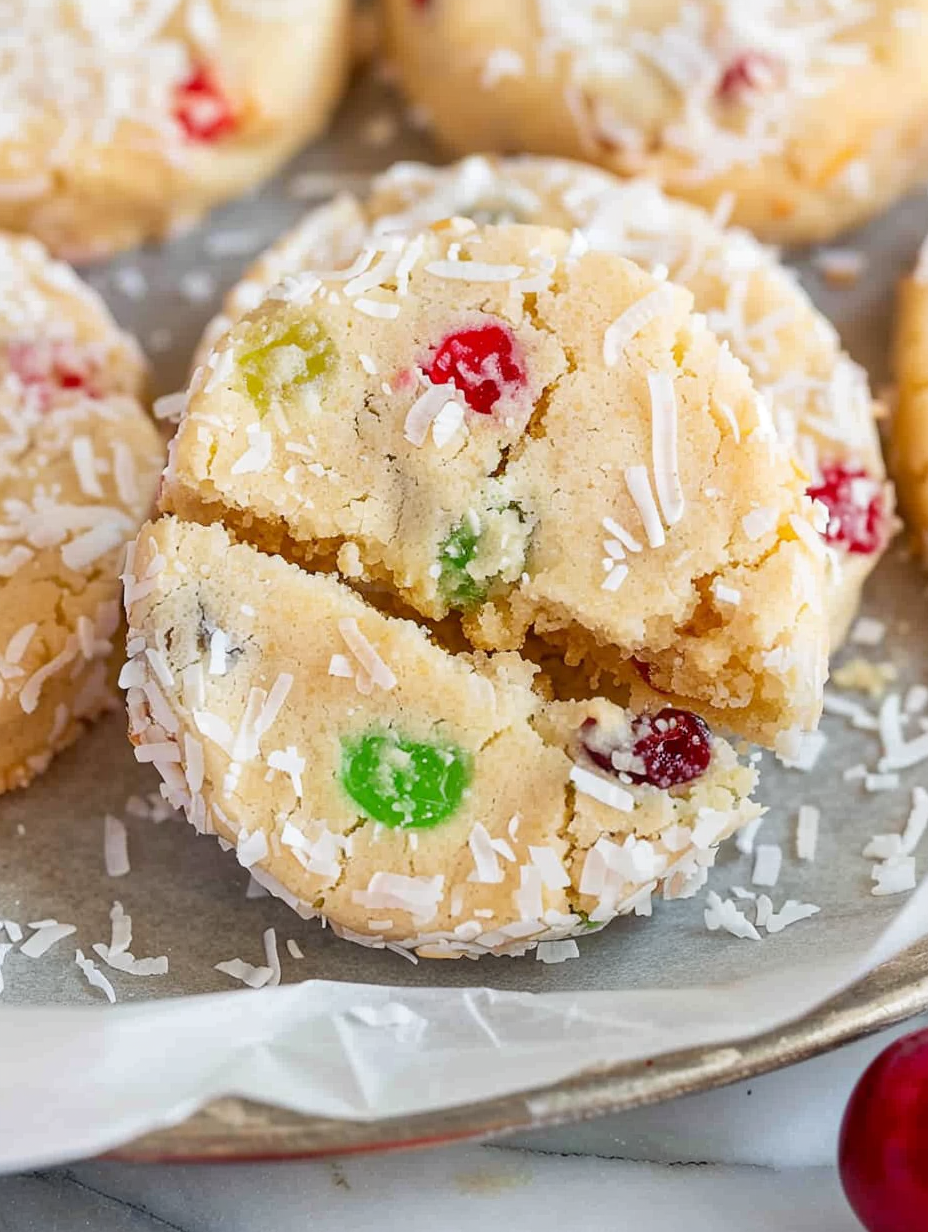 Santa's Whiskers Cookies on a tray