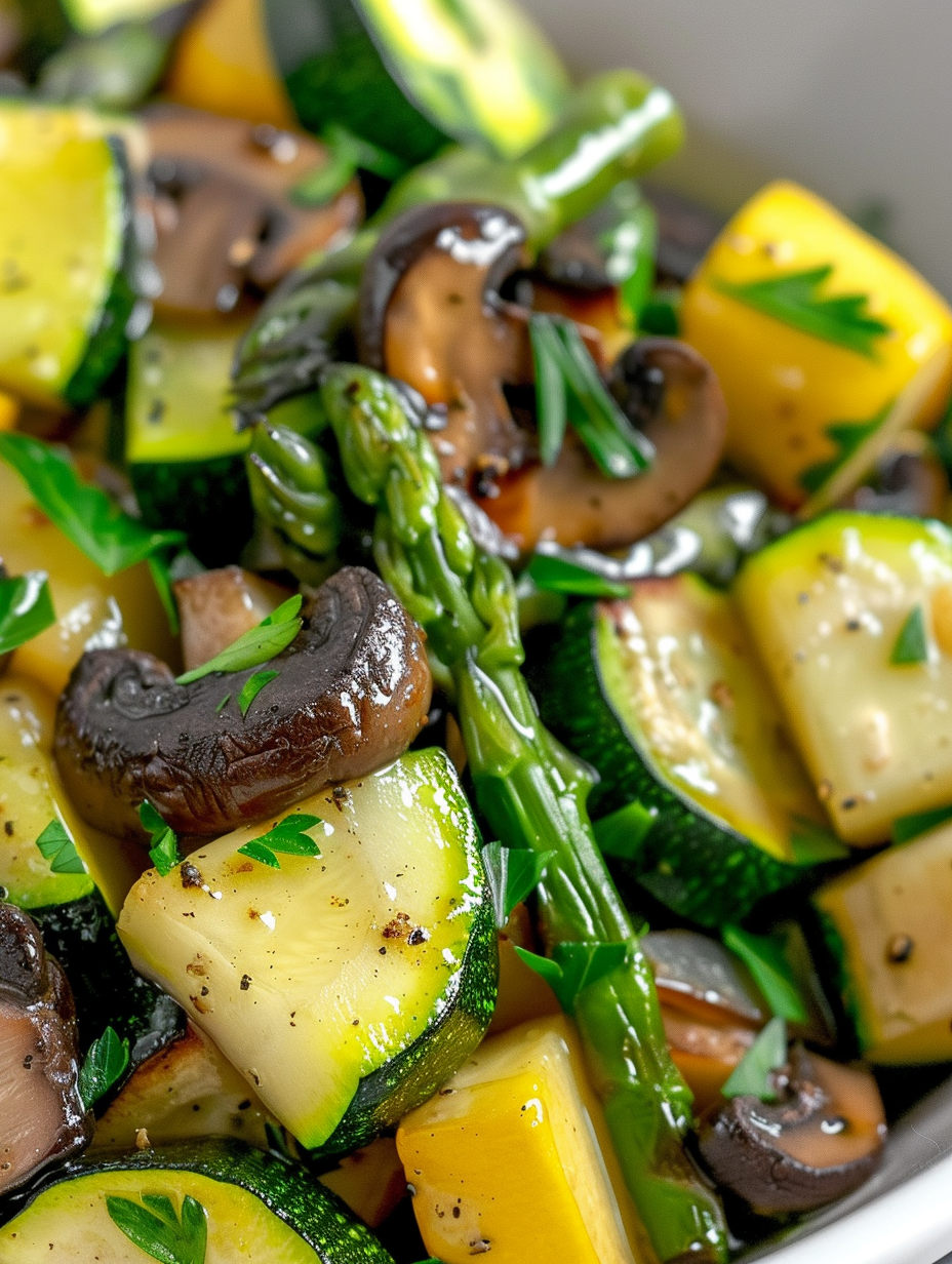 Flavorful Asparagus with Zucchini and Squash