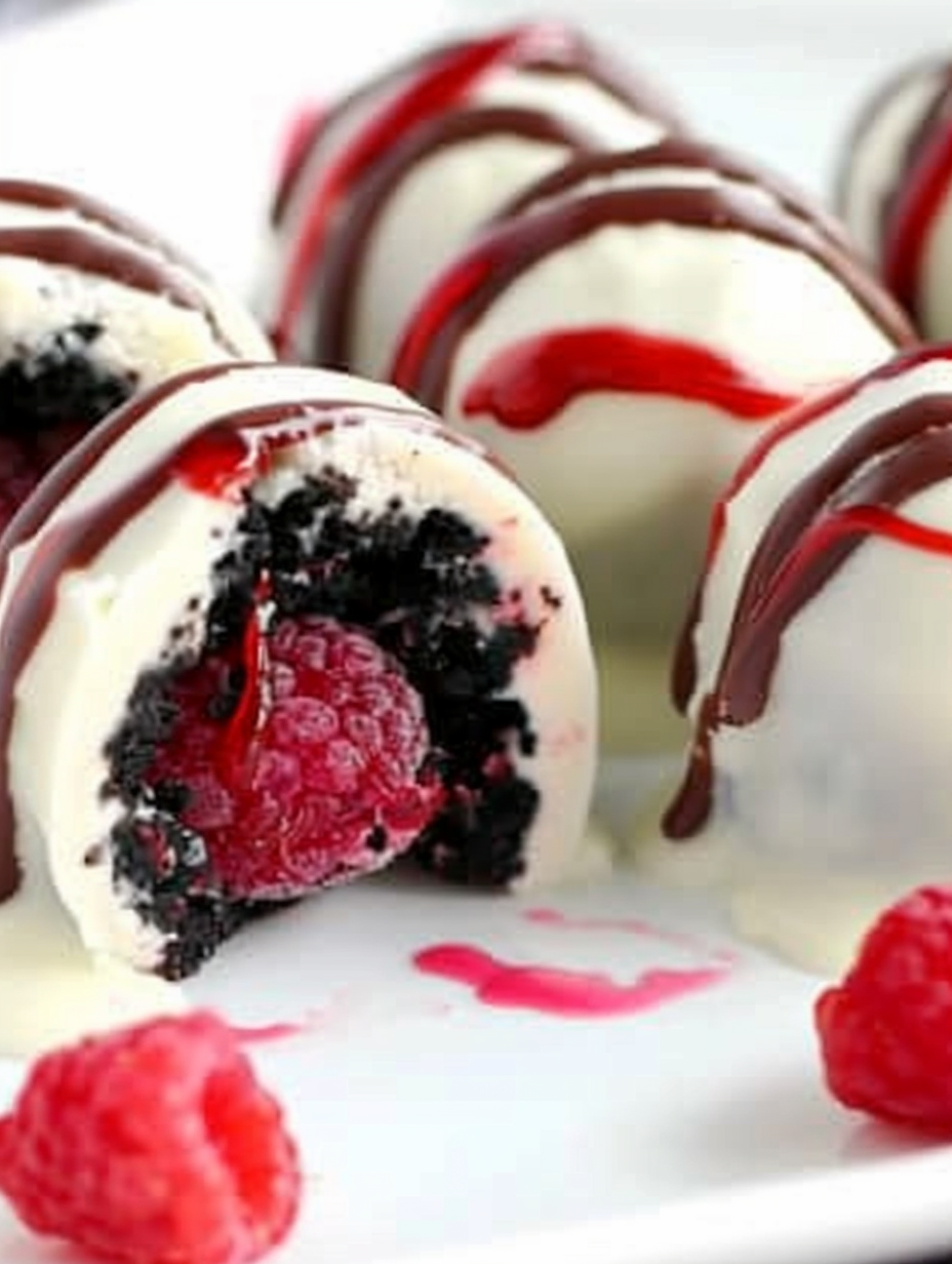 White Chocolate Raspberry Oreo Balls