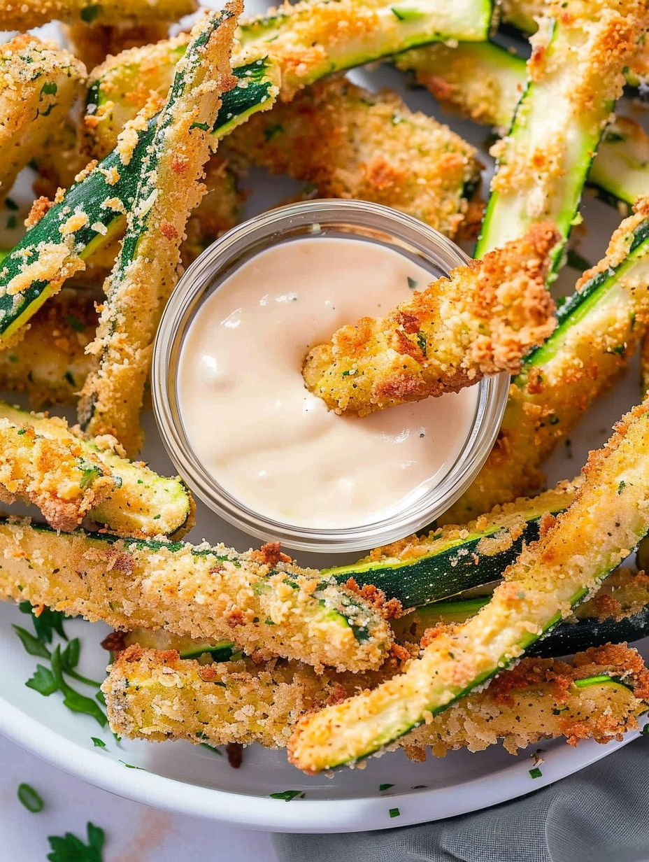 Keto zucchini fries on a cooling rack