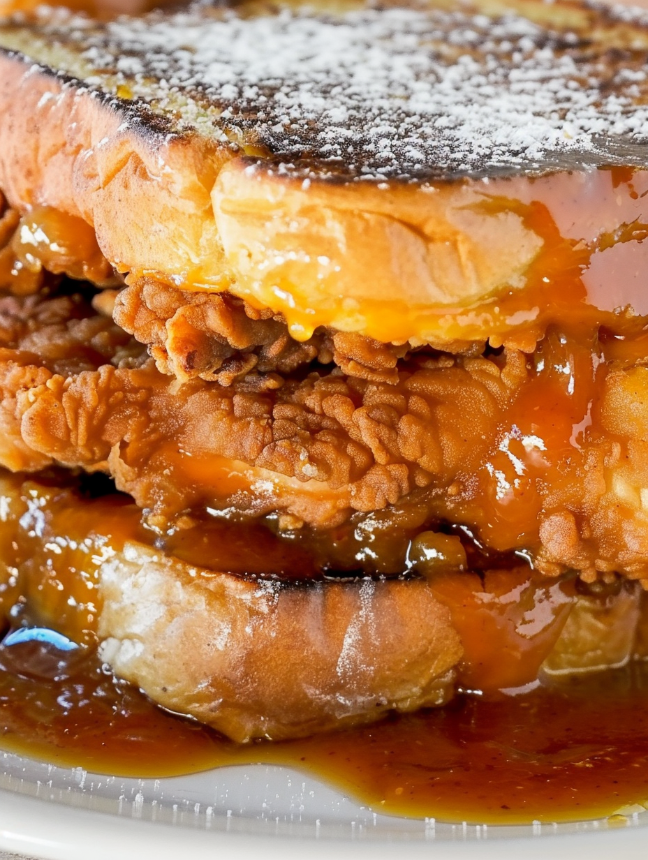 Glazed fried chicken on a rack