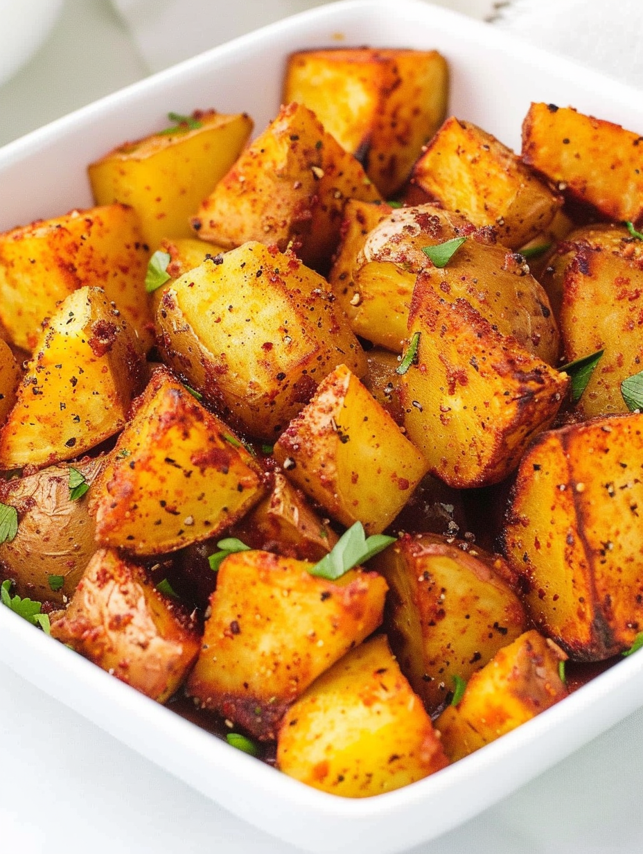 Crispy Mexican potatoes in a skillet