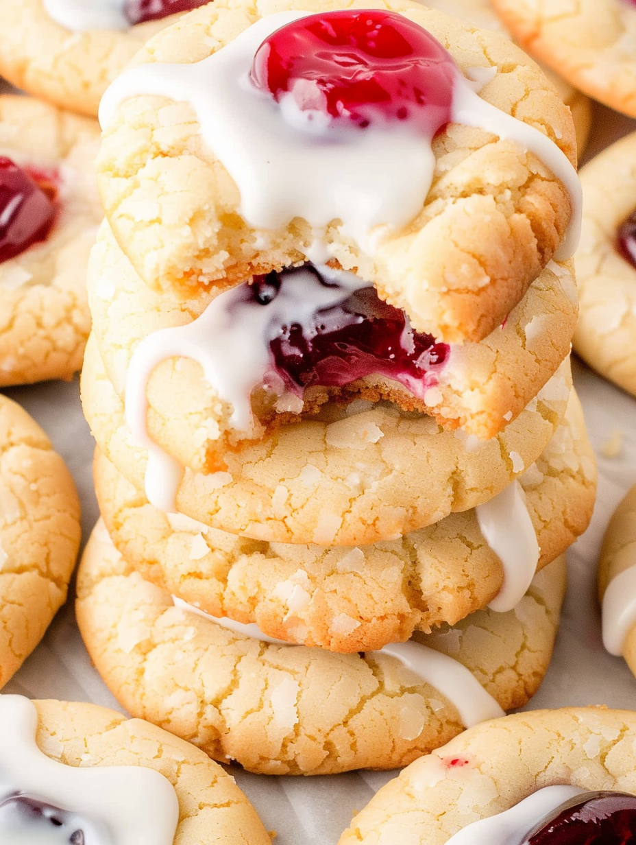 Cherry Pie Cookies on a cooling rack