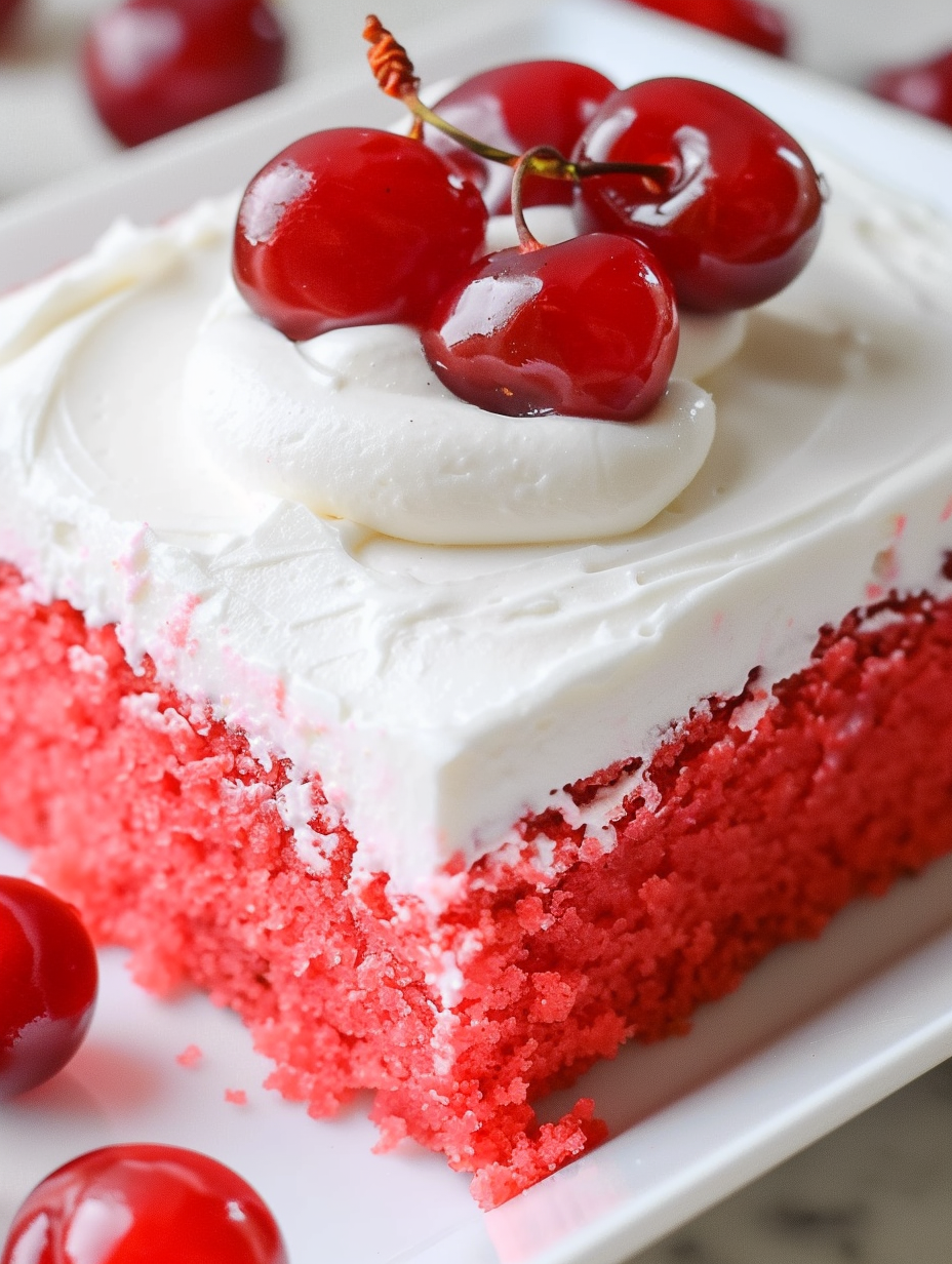 Cherry sheet cake in a 9x13 pan