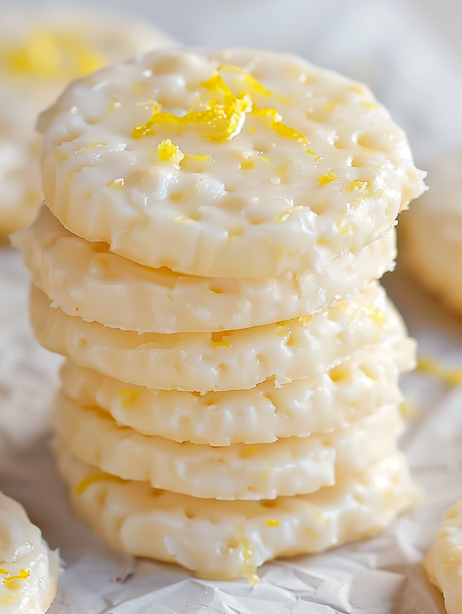 Three ingredient lemon cookies on parchment