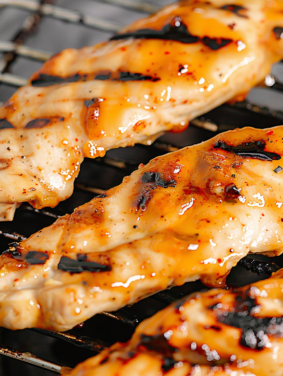 Orange Chili Grilled Chicken on a platter