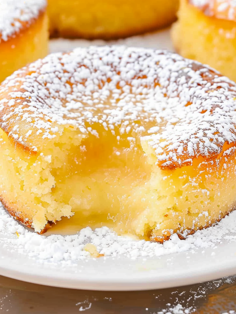 Lemon lava cake with molten center