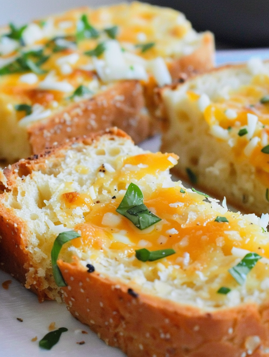 Toasted cheesy low carb garlic slices