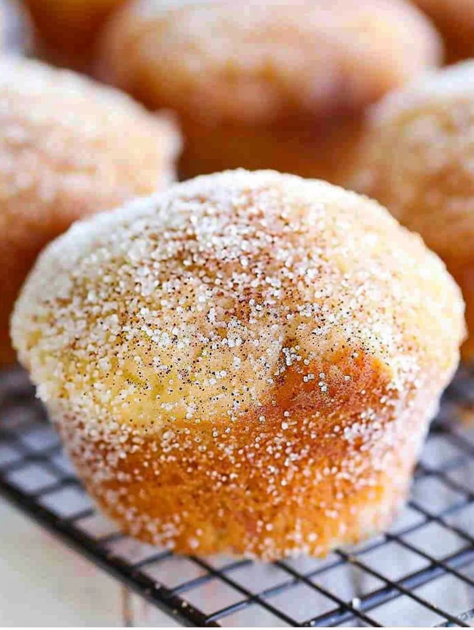 Close-up of cinnamon sugar topping on a muffin