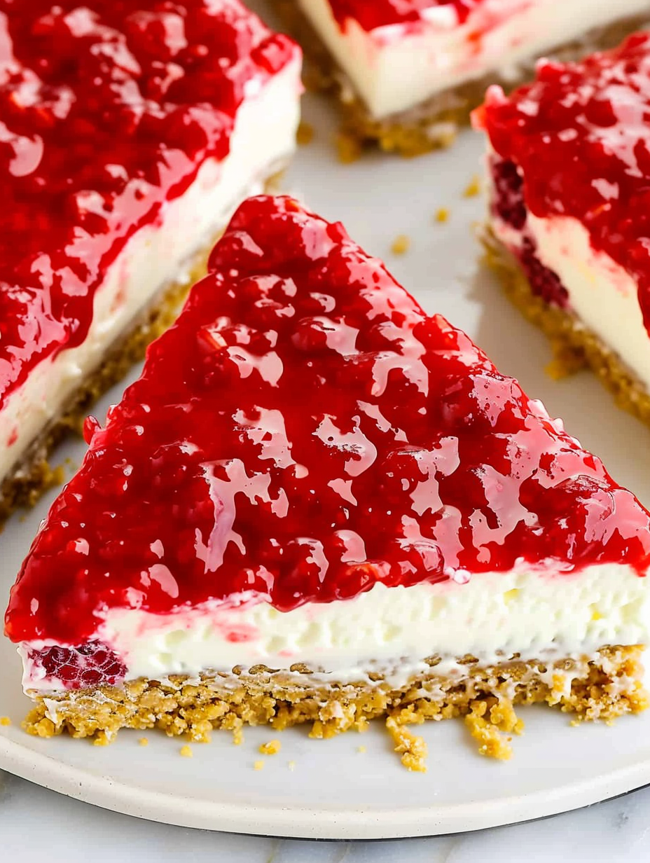 Close up of raspberry sauce being spooned