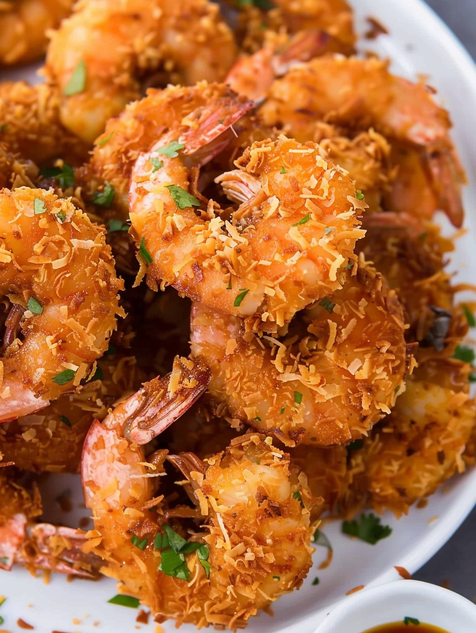 Close-up of coconut panko mixture and eggs