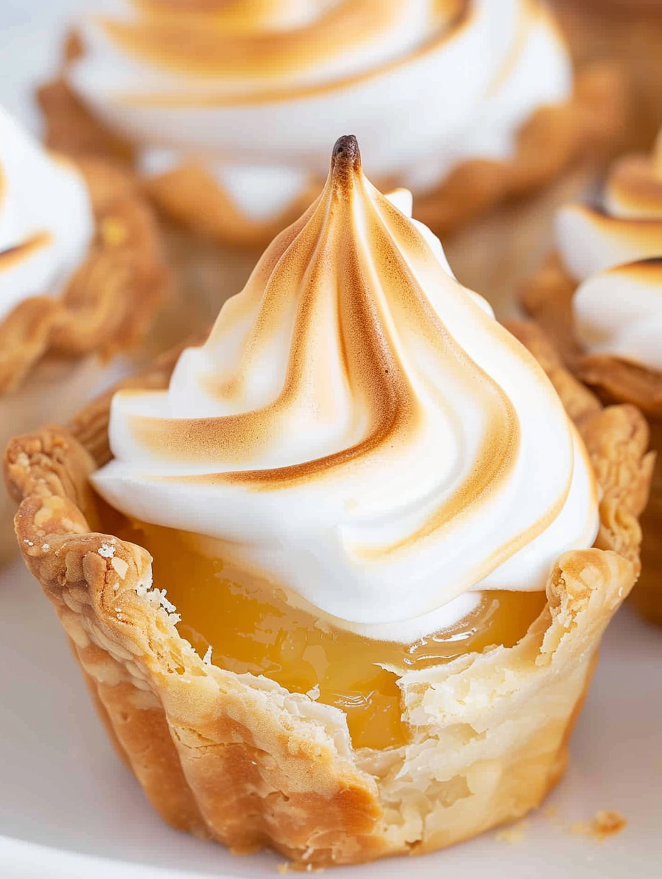Close-up of toasted meringue topping