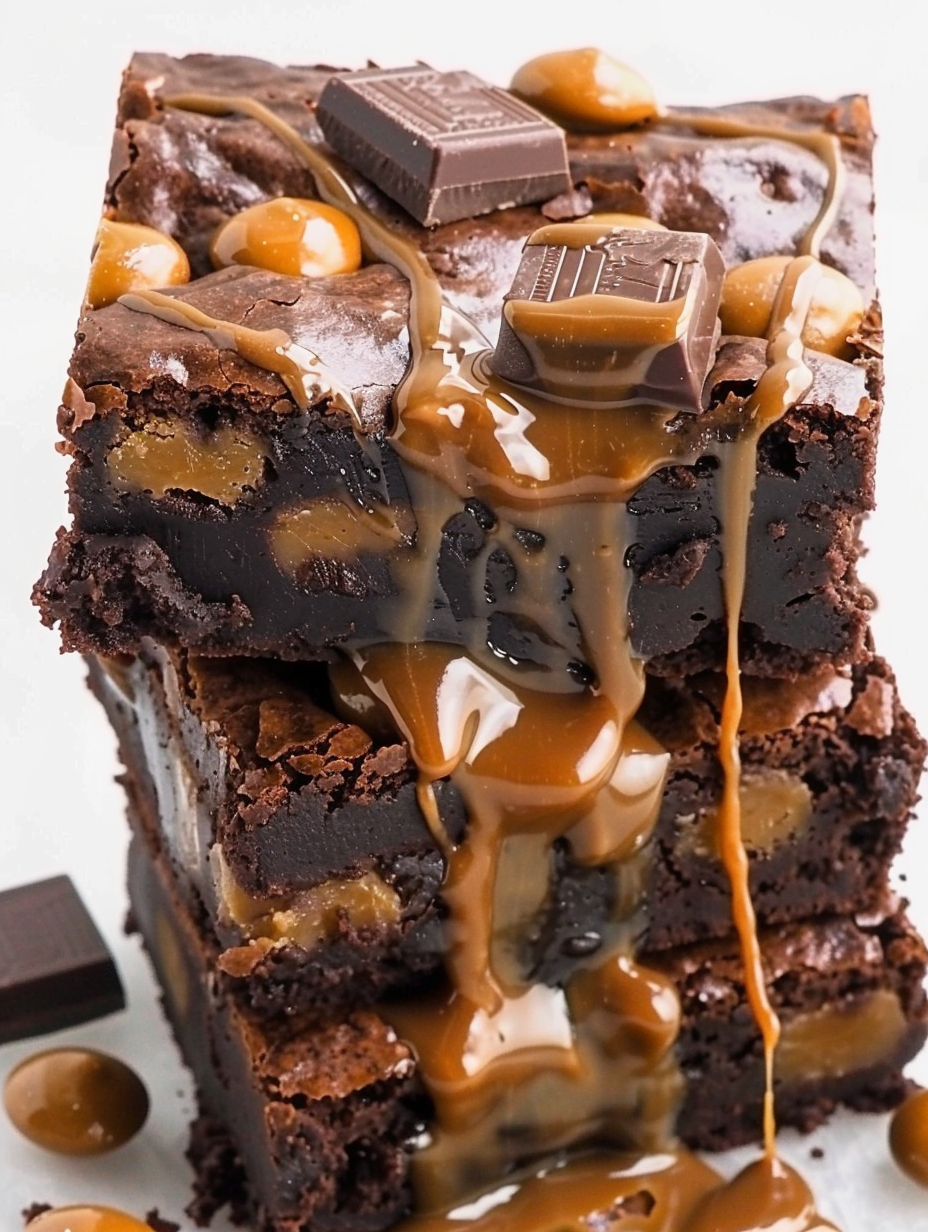 Milky Way Brownies with ganache on top