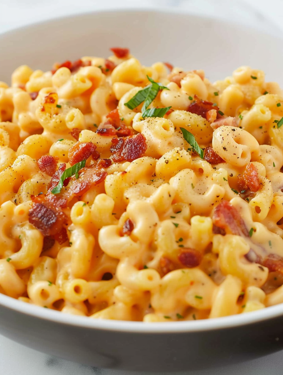 Bacon mac and cheese stovetop skillet