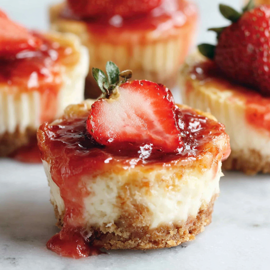 50 Calorie Strawberry Cheesecakes