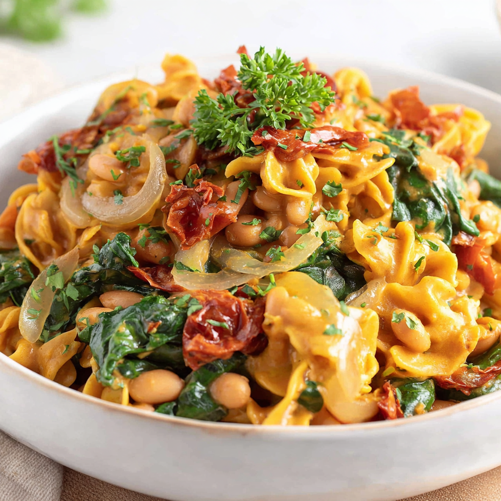 Ingredients and cashew cream being blended