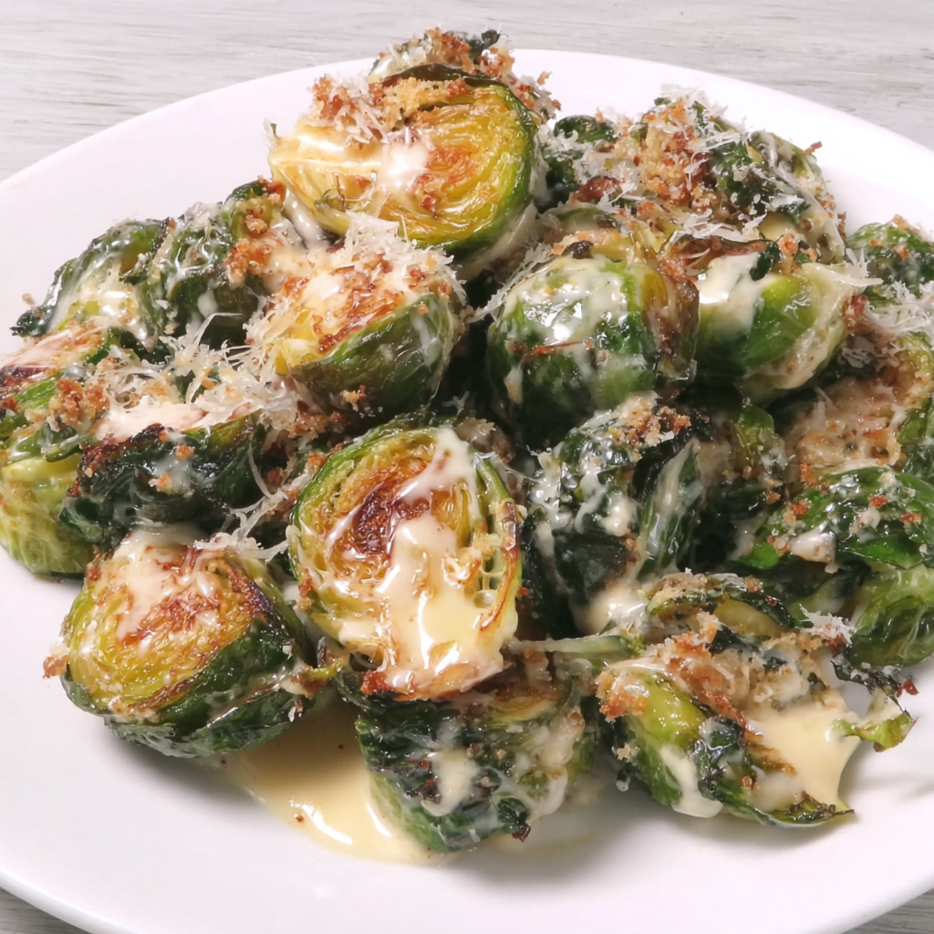 Roasted Brussels sprouts in a bowl
